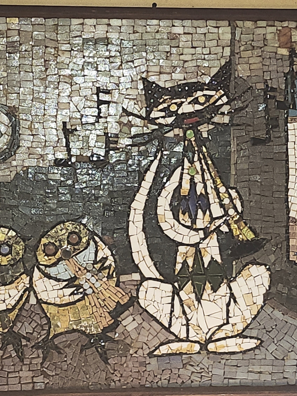 Cat Mosaic Wall Art Print – Black and White Cat